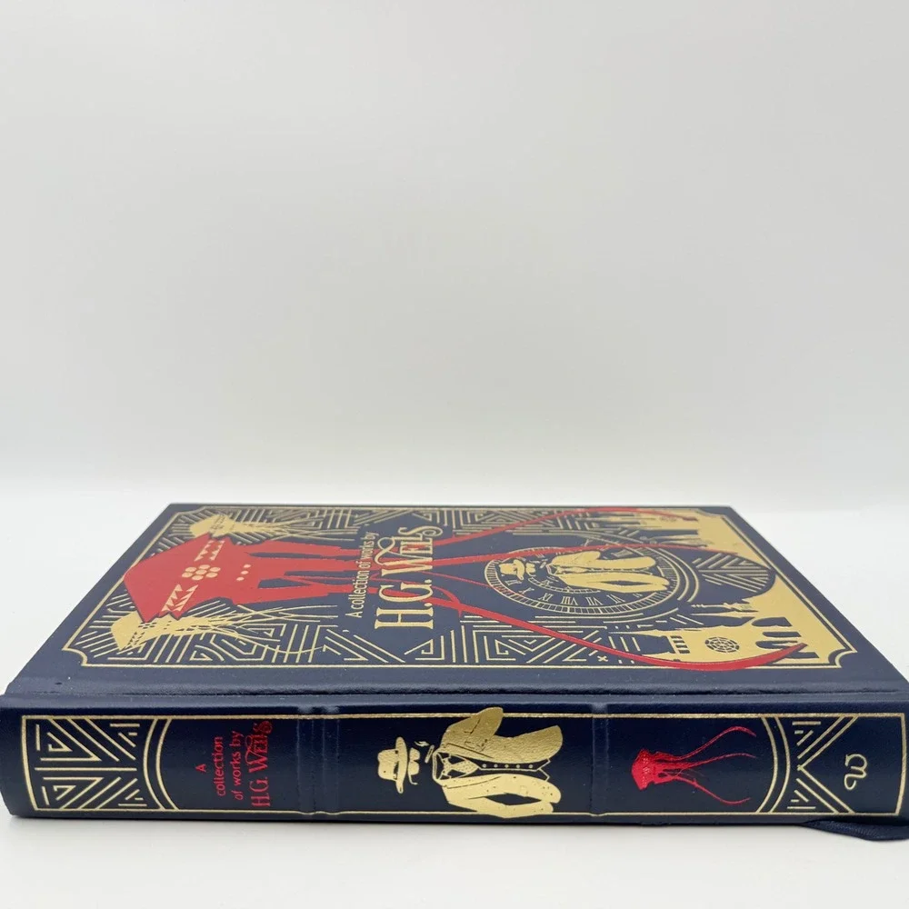 HG Wells Collection of Works Hardcover Wilco Leather Bound Gilt Edge 2023 Sci-Fi